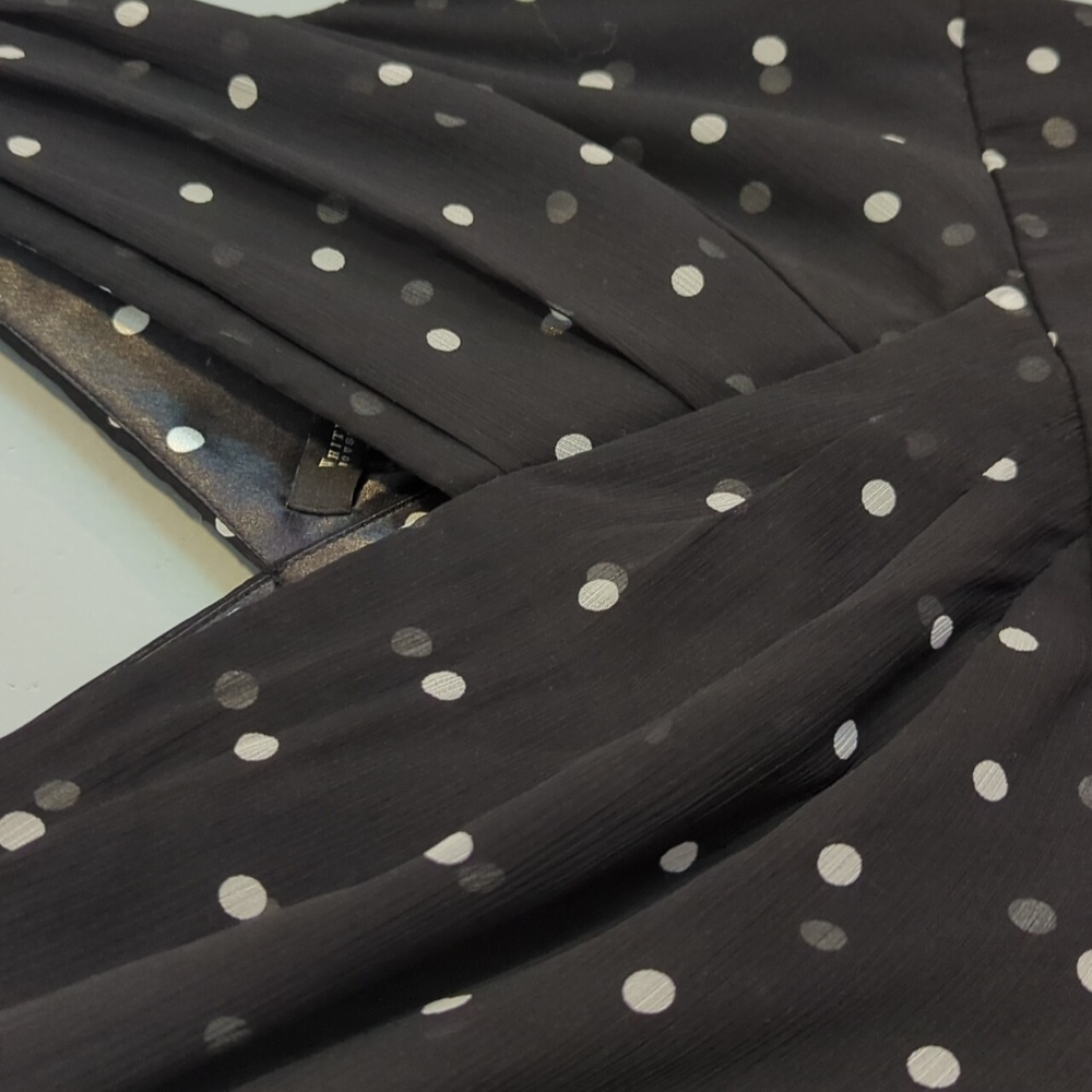 WHBM White House Black Market Polkadot Swing Dancing Dress In Black And White 12 - Picture 6 of 16